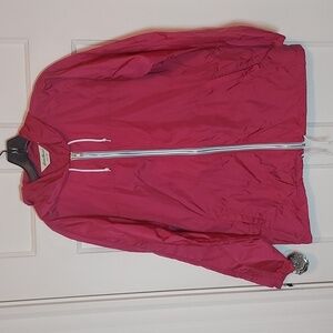 Eddie Bauer Men's Full Zip Hooded Windbreaker Vented Jacket In Pink